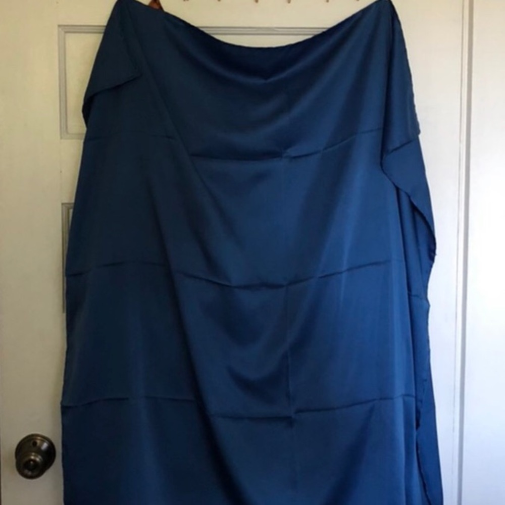 Blue faux silk scarf